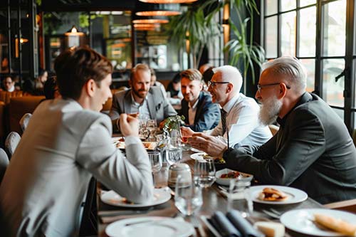 Meeting in restaurant